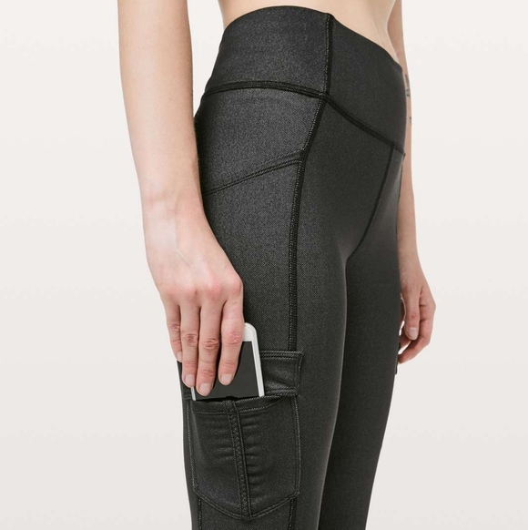 Lululemon Black Scenic Route High Rise Luon 25" Tight Leggings - Picture 3 of 13